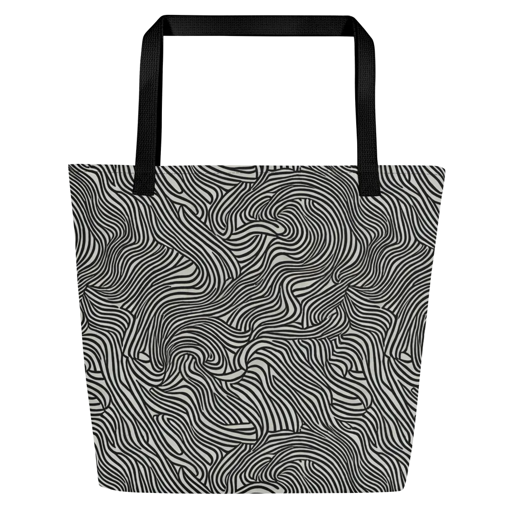 Liquid Line on Large Tote Bag W/ Pocket — Front