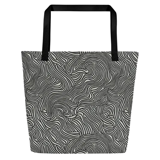 Liquid Line on a Large Tote Bag W/ Pocket