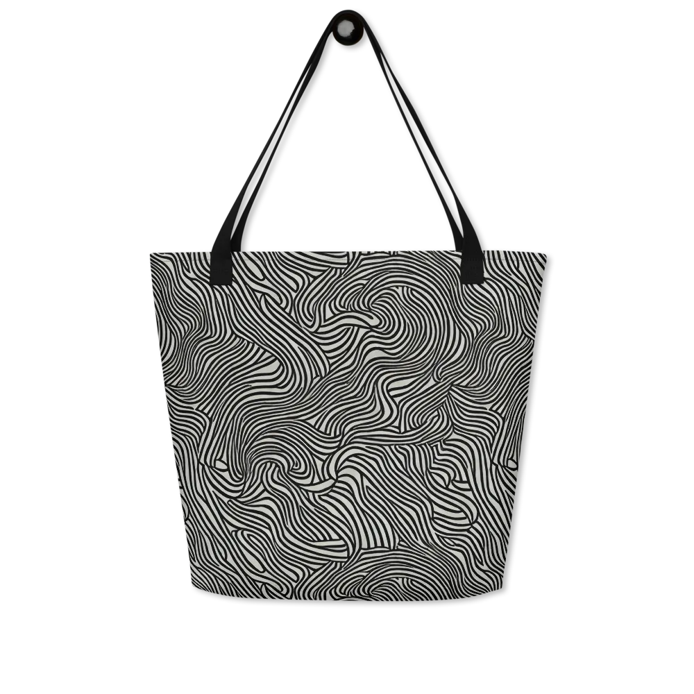 Liquid Line on Large Tote Bag W/ Pocket — Front