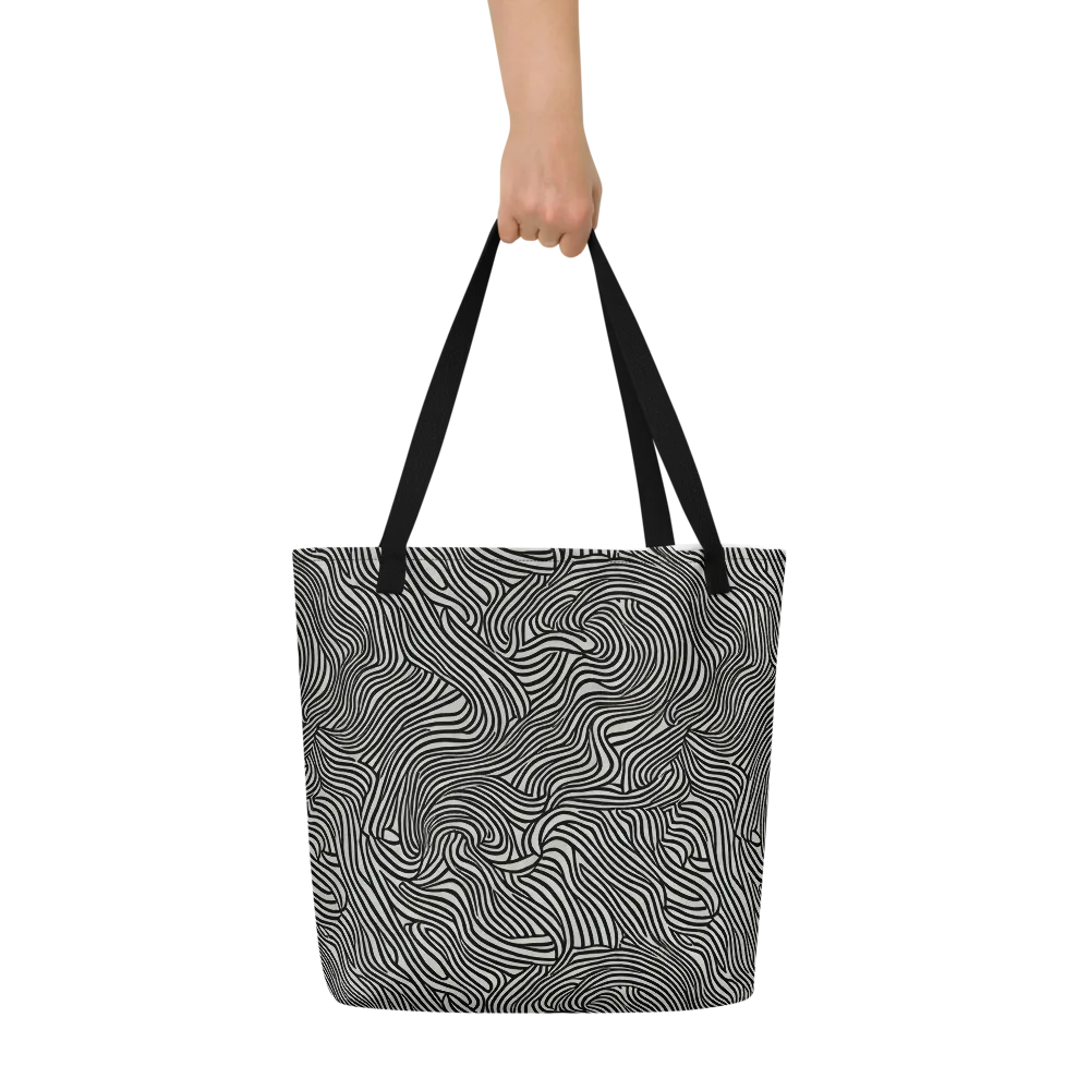 Liquid Line on Large Tote Bag W/ Pocket — Front