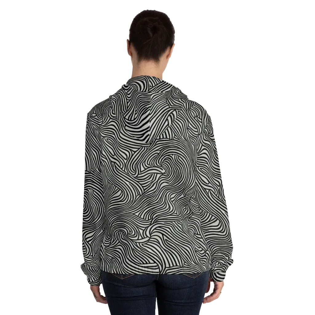 Liquid Line on Women's Full-Zip Hoodie — Back On Person