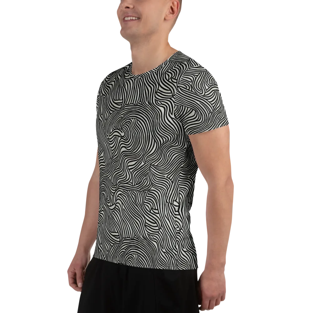 Liquid Line on Men's Athletic T-Shirt — Left