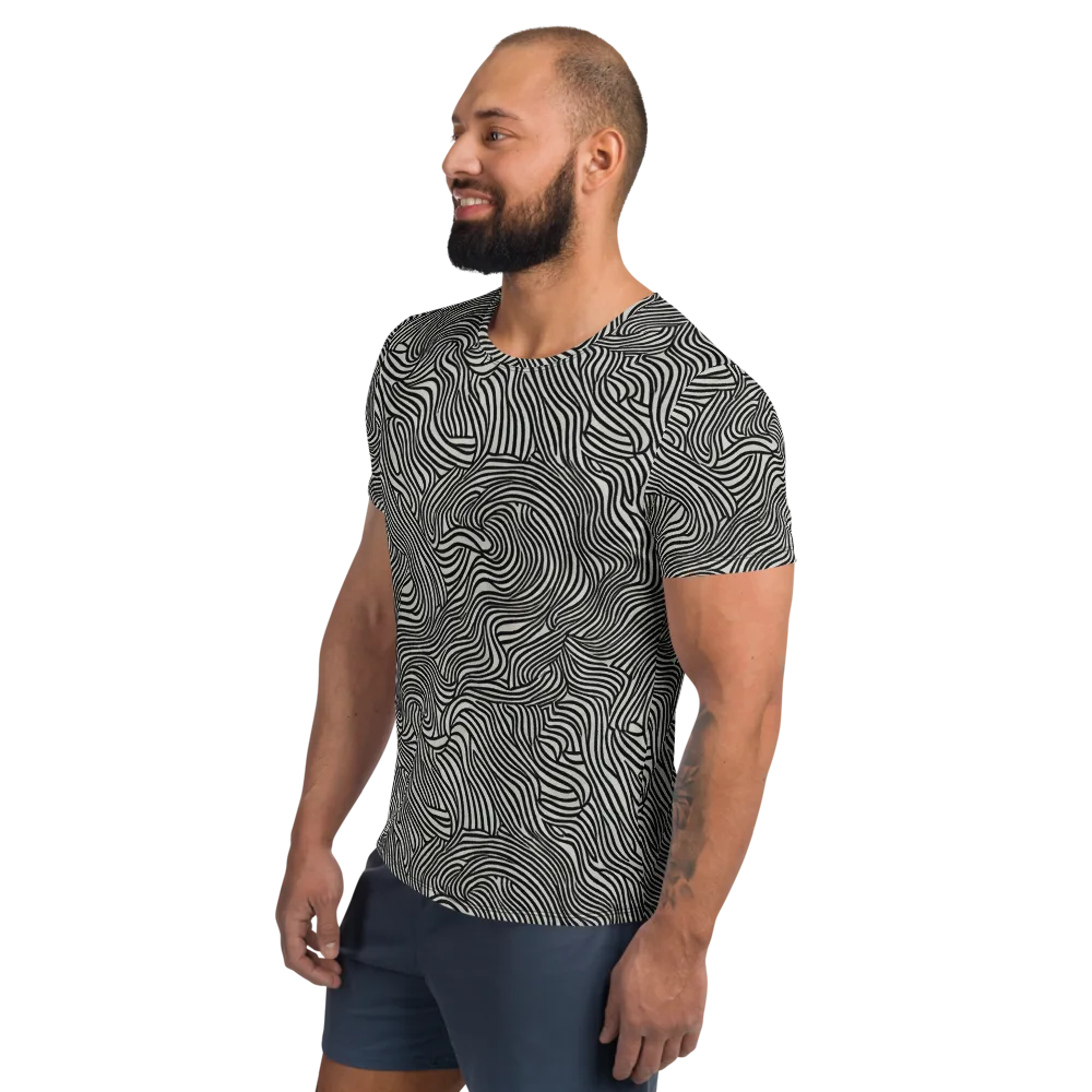 Liquid Line on Men's Athletic T-Shirt — Left