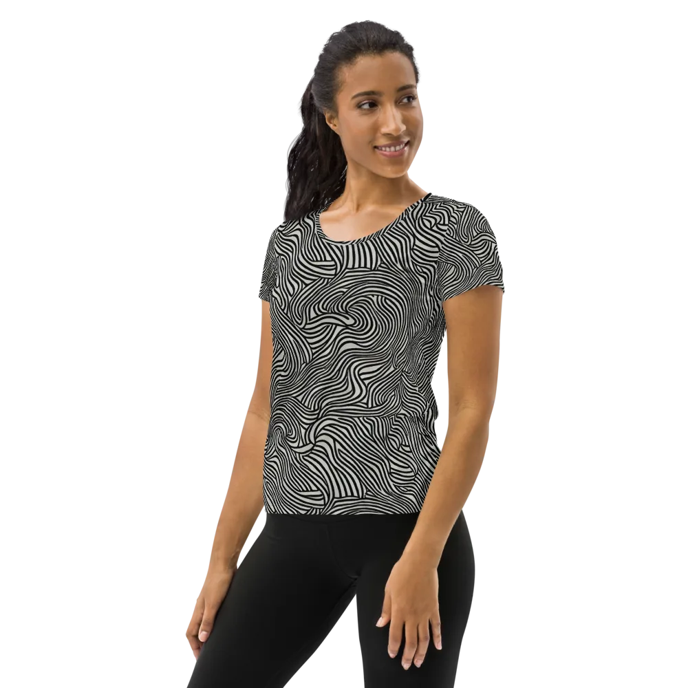 Liquid Line on Women's Athletic T-Shirt — Left