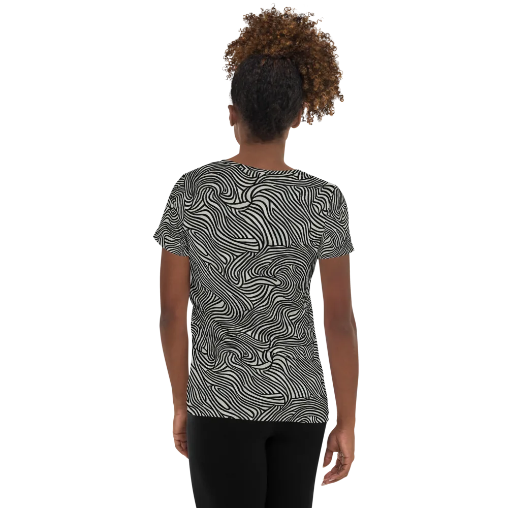 Liquid Line on Women's Athletic T-Shirt — Back