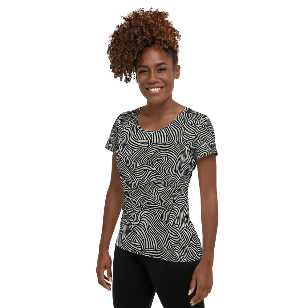Liquid Line on Women's Athletic T-Shirt — Left