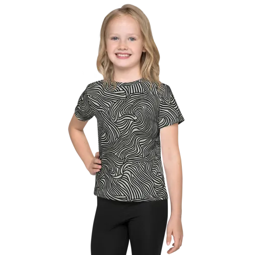 Liquid Line on a Kids Crew Neck T-Shirt