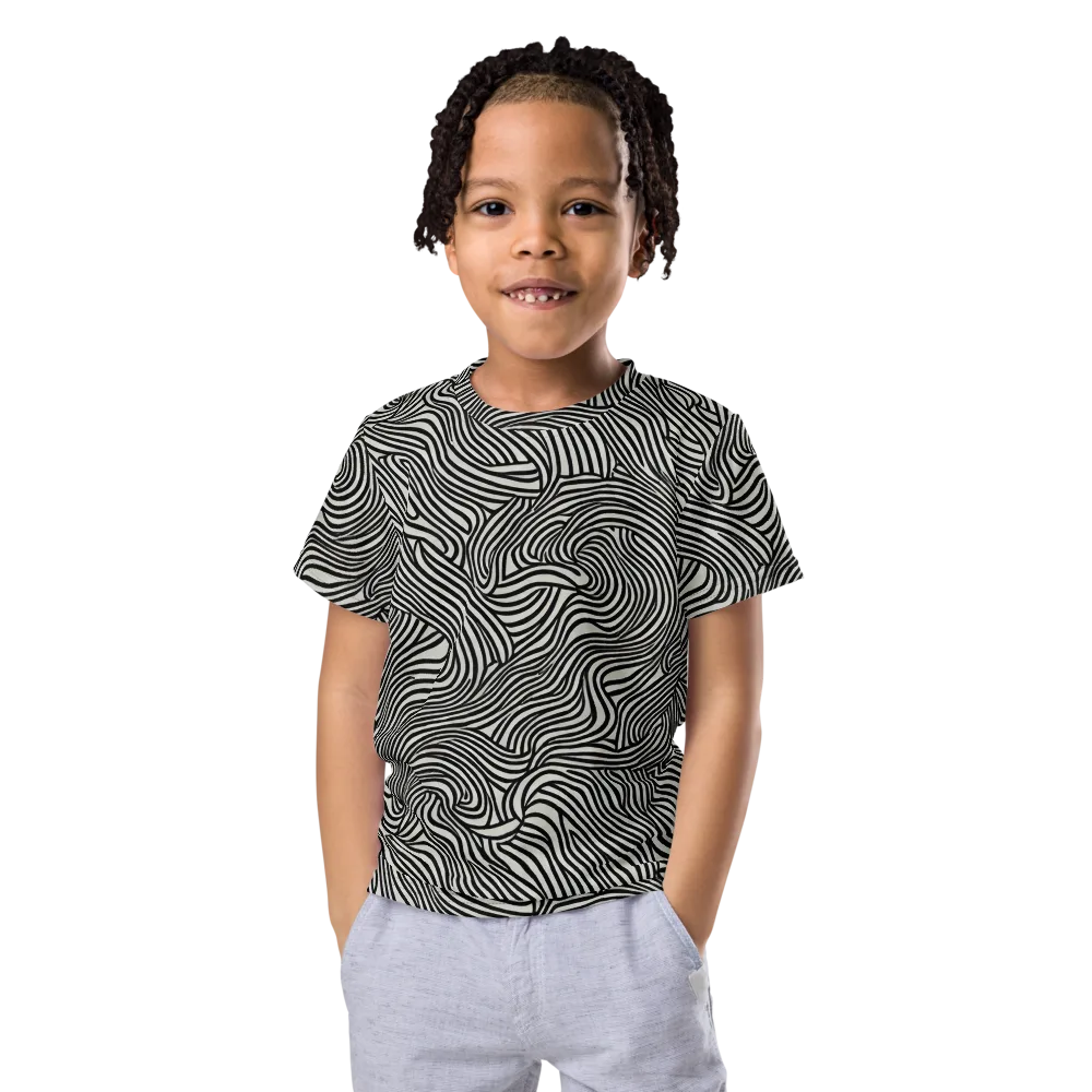 Liquid Line on Kids Crew Neck T-Shirt — Front