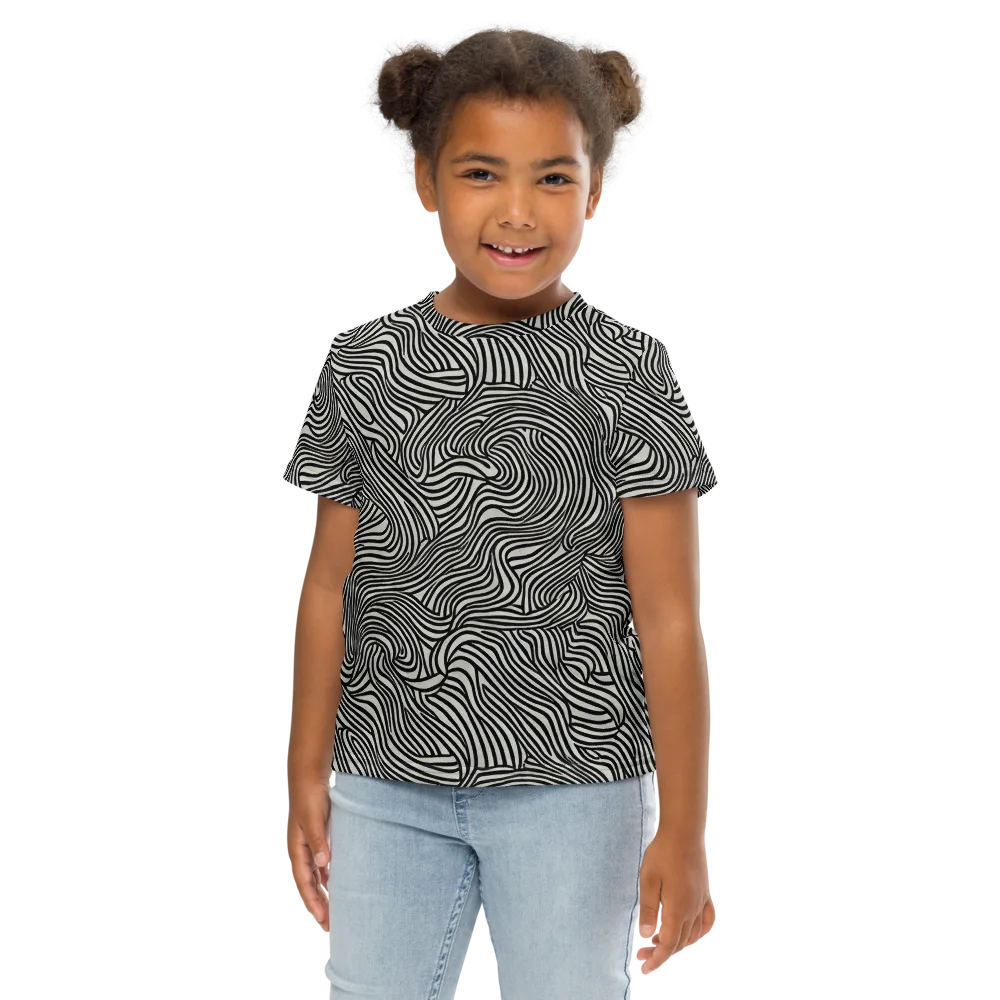 Liquid Line on Kids Crew Neck T-Shirt — Front