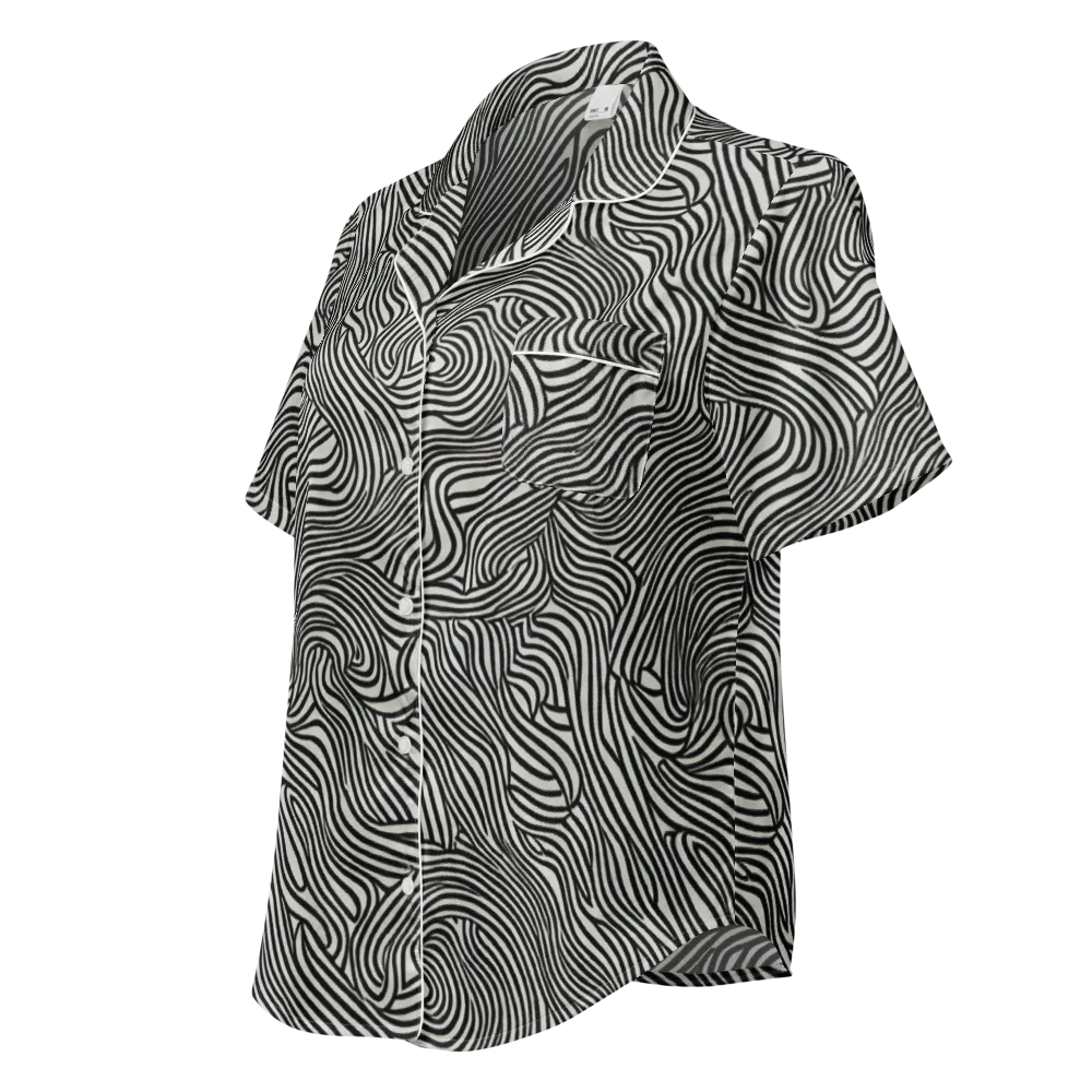 Liquid Line on Women's Short Sleeve Pajama Top — Left Front