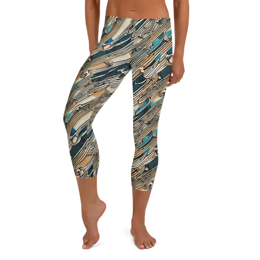 Cobalt Ribbons on a Capri Leggings