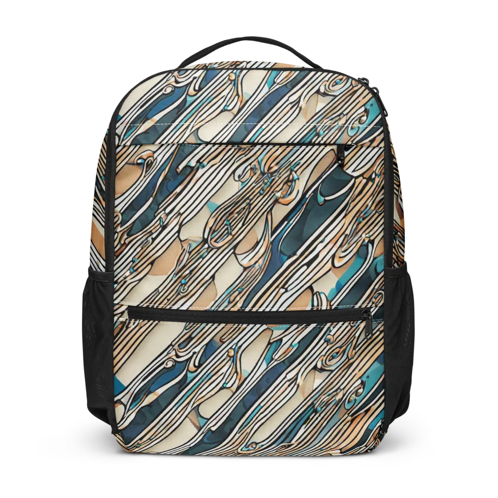 Cobalt Ribbons on Utility Backpack — Front