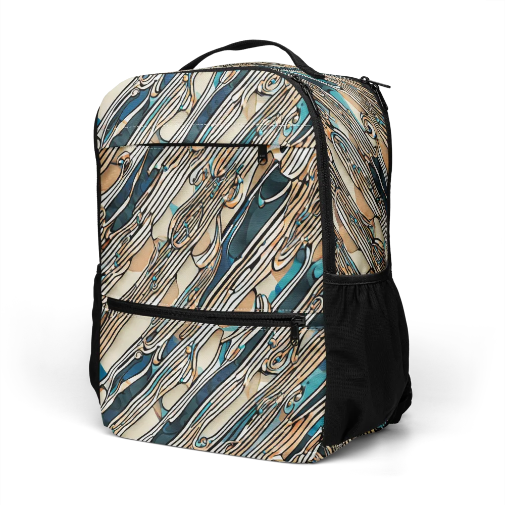 Cobalt Ribbons on Utility Backpack — Left Front