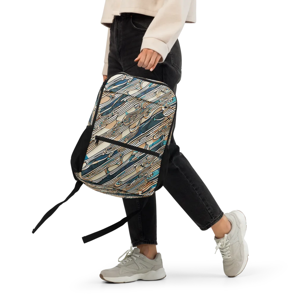 Cobalt Ribbons on Utility Backpack — Front