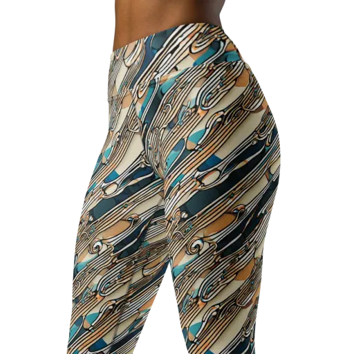 Cobalt Ribbons on a Yoga Leggings