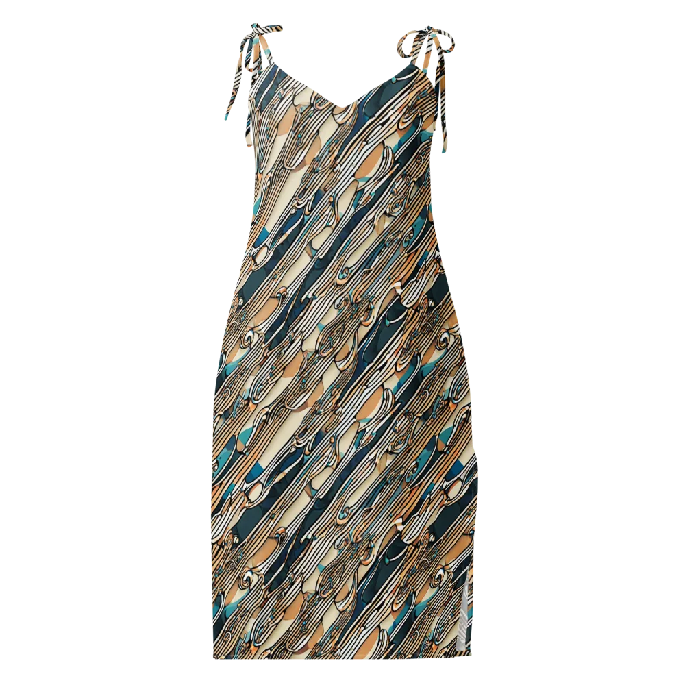 Cobalt Ribbons on Slip Dress — Front