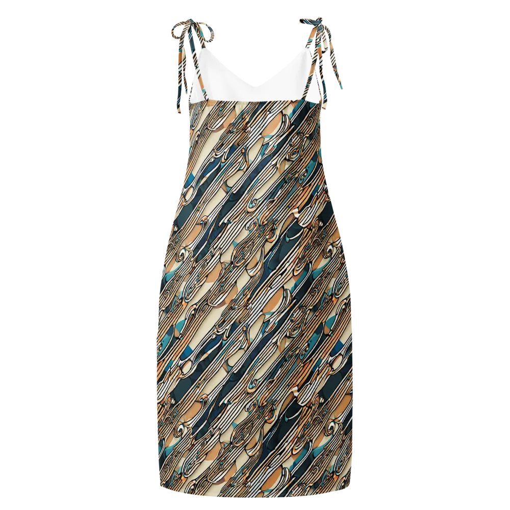 Cobalt Ribbons on Slip Dress — Back