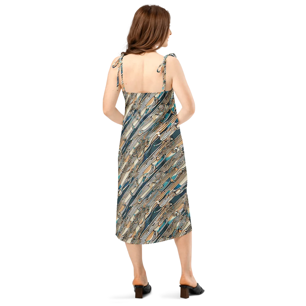 Cobalt Ribbons on Slip Dress — Back