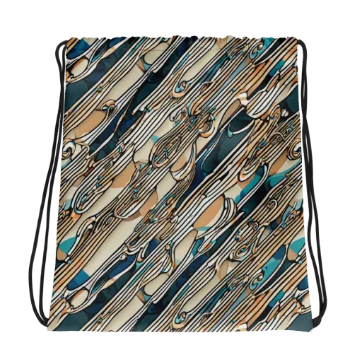 Cobalt Ribbons on a Drawstring Bag