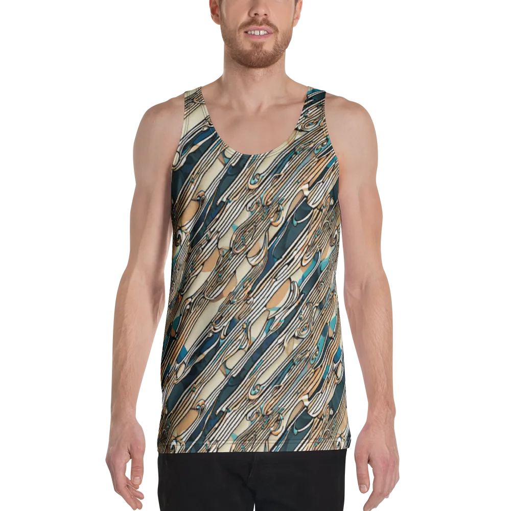 Cobalt Ribbons on Men's Tank Top — Front
