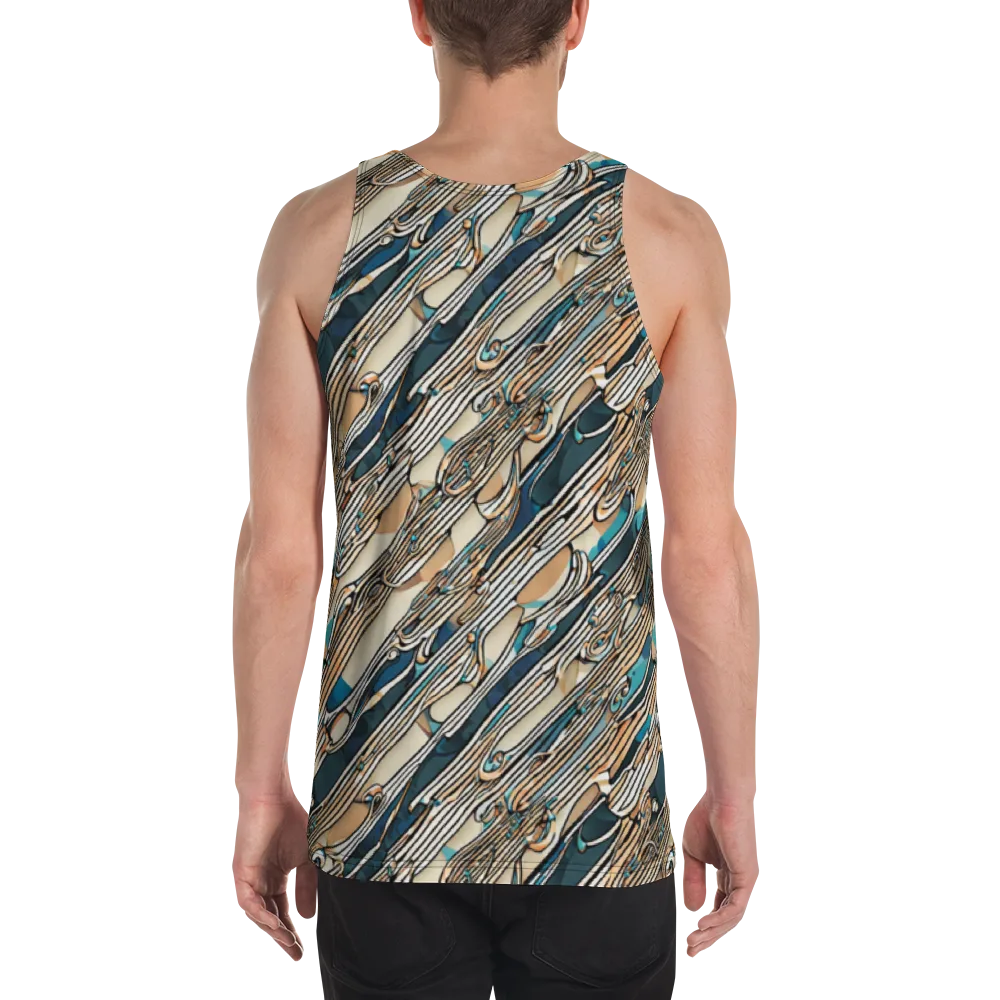 Cobalt Ribbons on Men's Tank Top — Back