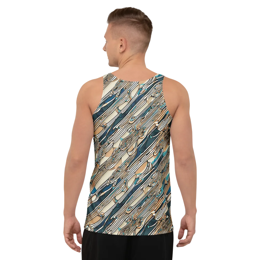 Cobalt Ribbons on Men's Tank Top — Back