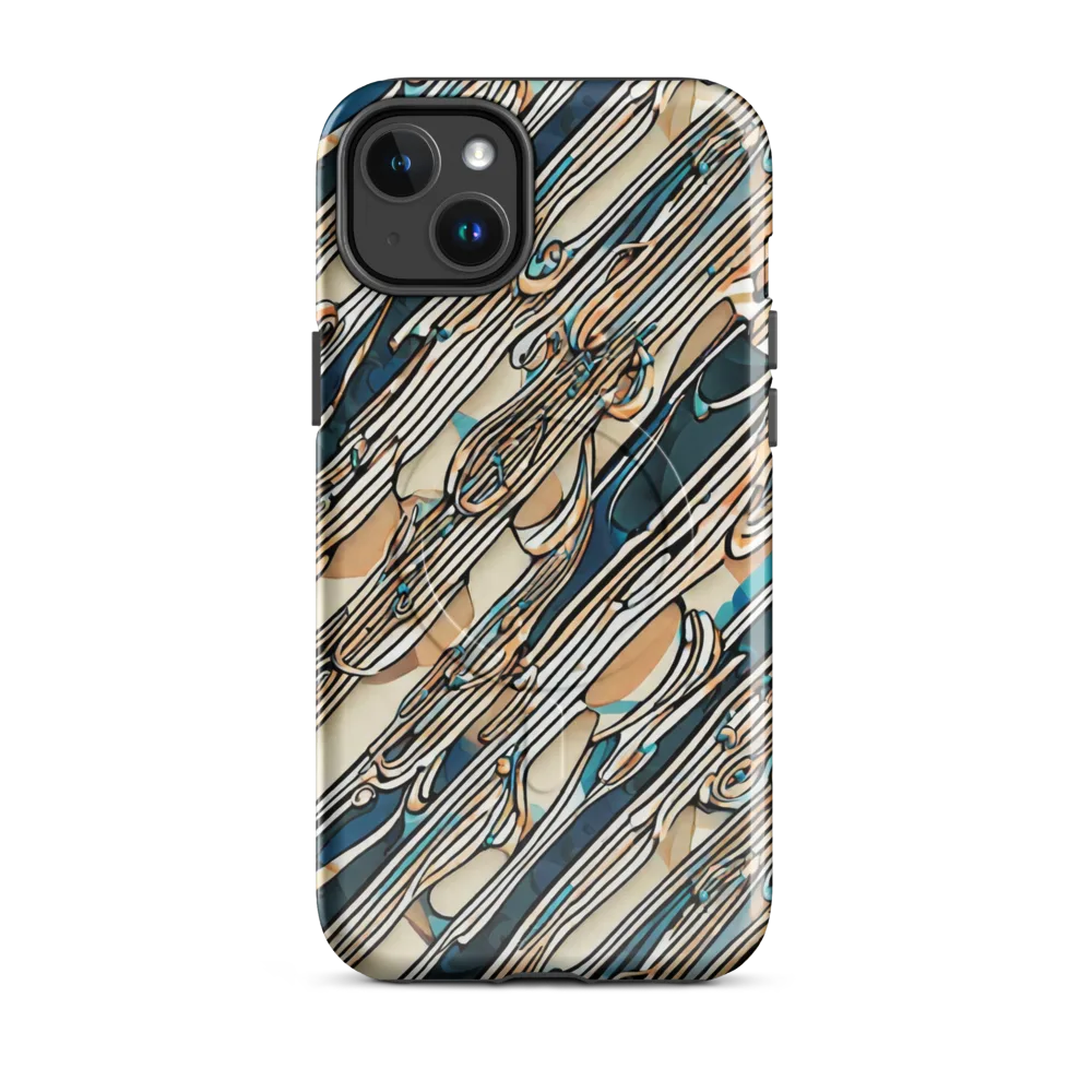 Cobalt Ribbons on MagSafe Tough Case for iPhone® — Front