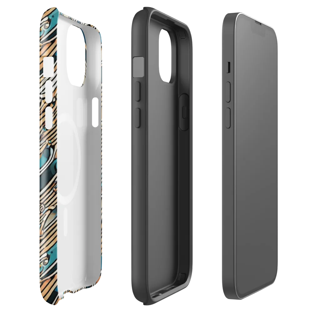 Cobalt Ribbons on MagSafe Tough Case for iPhone® — Front