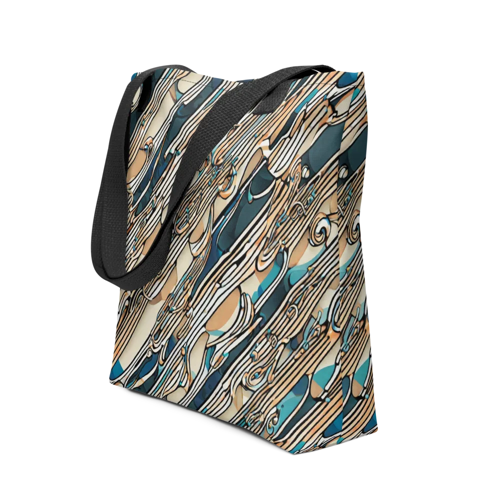 Cobalt Ribbons on Tote Bag — Front