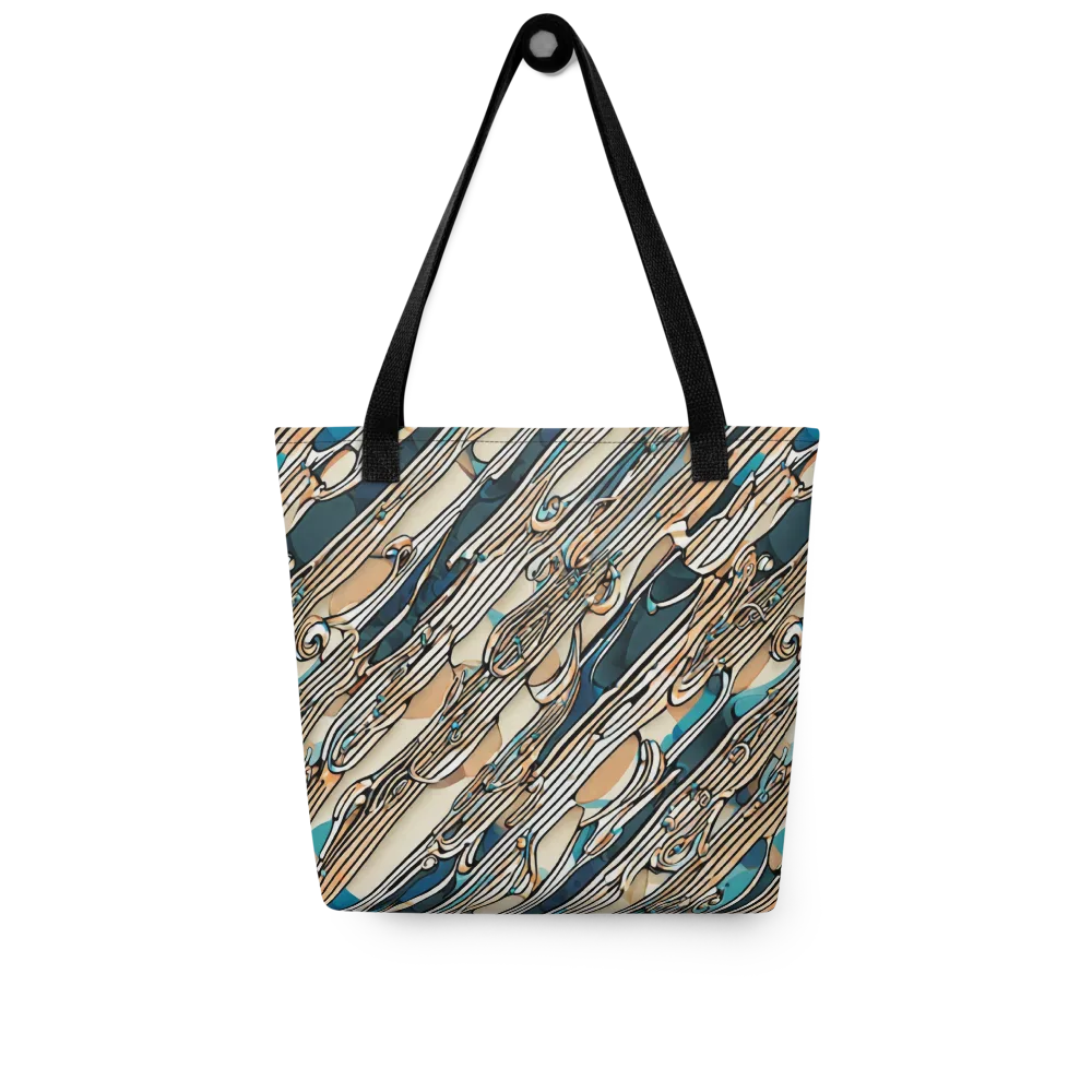 Cobalt Ribbons on Tote Bag — Front