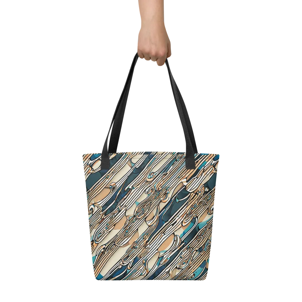 Cobalt Ribbons on Tote Bag — Front
