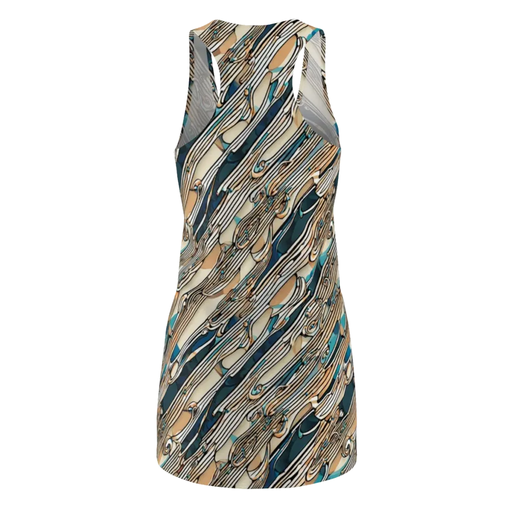 Cobalt Ribbons on Racerback Dress — Back