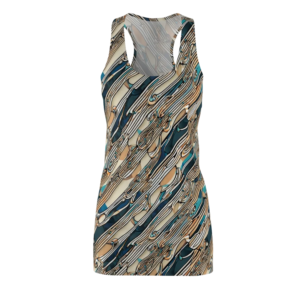Cobalt Ribbons on Racerback Dress — Front