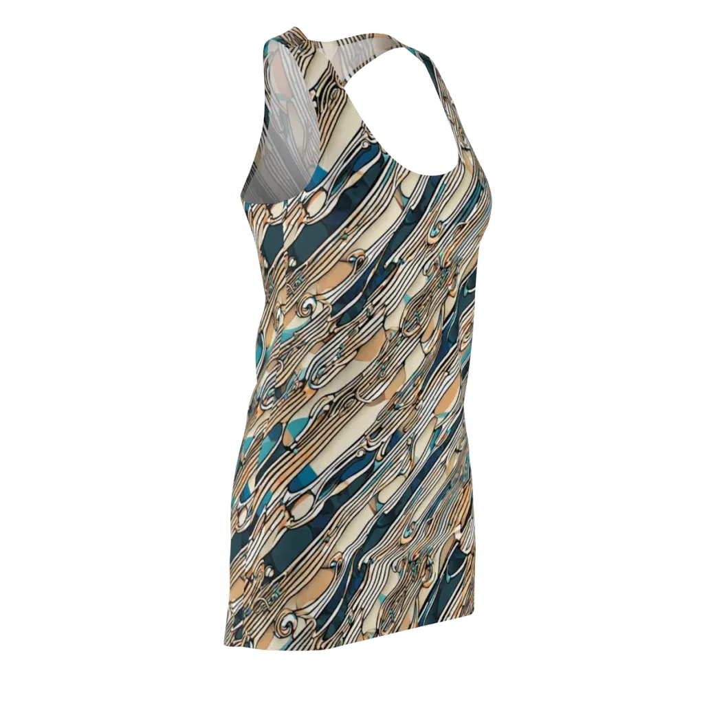 Cobalt Ribbons on Racerback Dress — Front Side