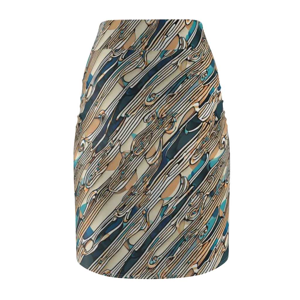 Cobalt Ribbons on Pencil Skirt — Back