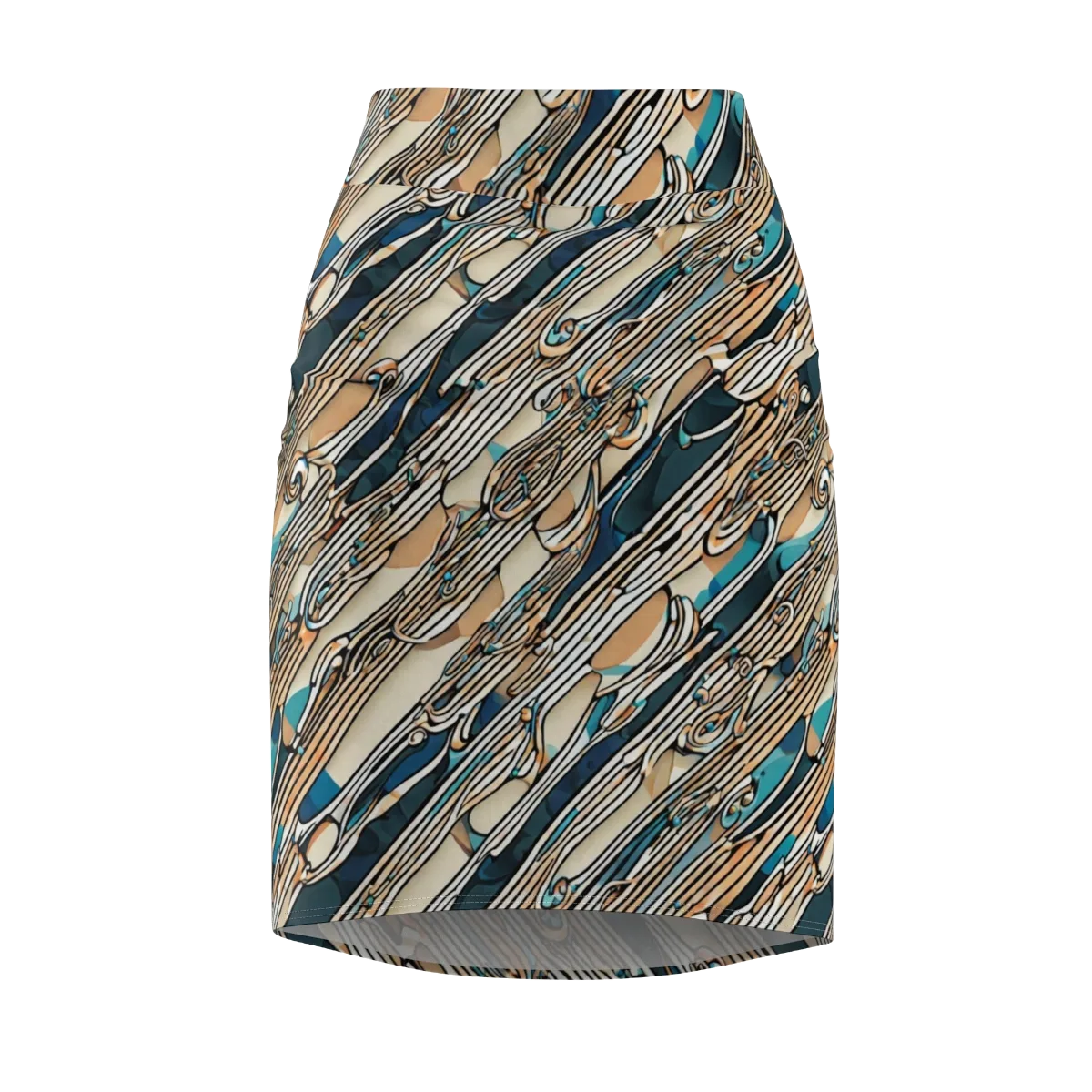 Cobalt Ribbons on Pencil Skirt — Front