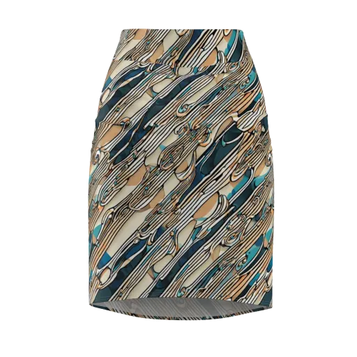 Cobalt Ribbons on a Pencil Skirt