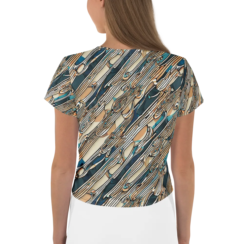 Cobalt Ribbons on Crop Tee — Back