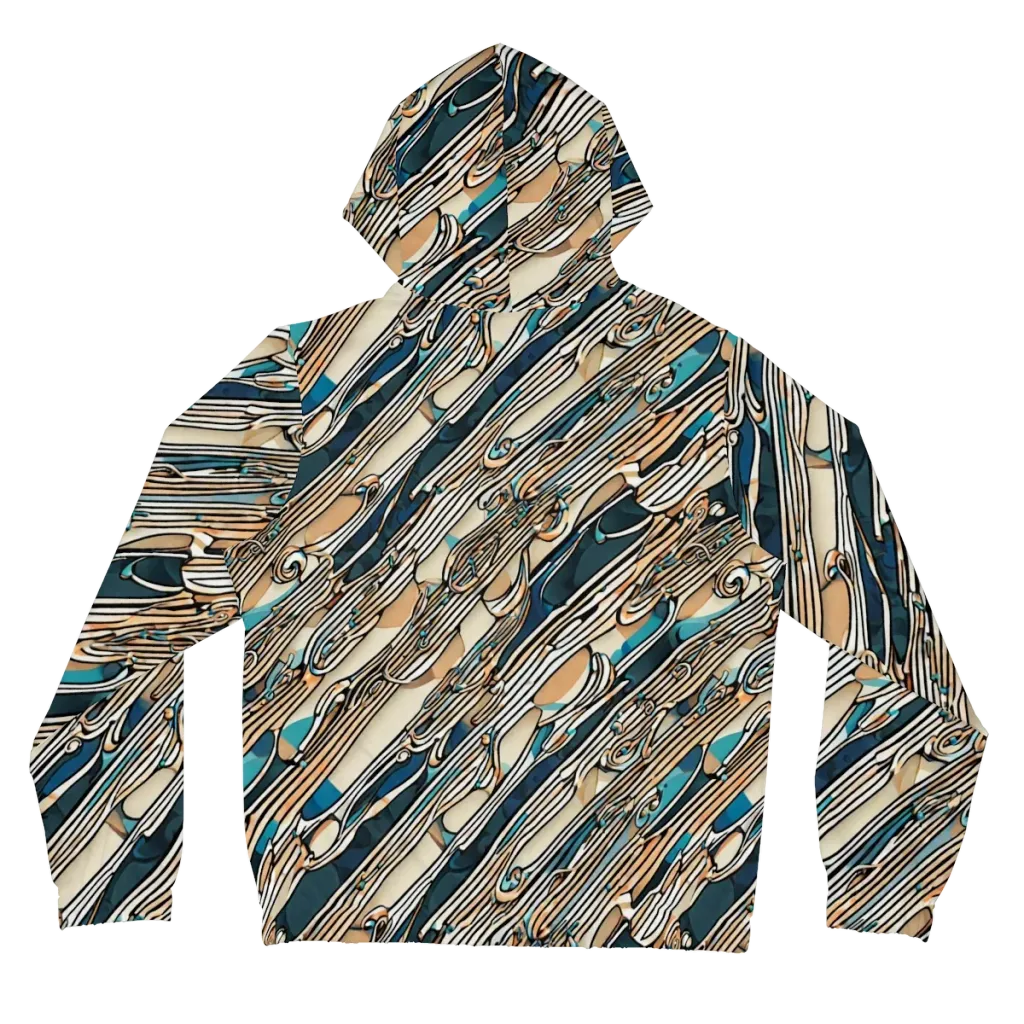 Cobalt Ribbons on Women's Full-Zip Hoodie — Back