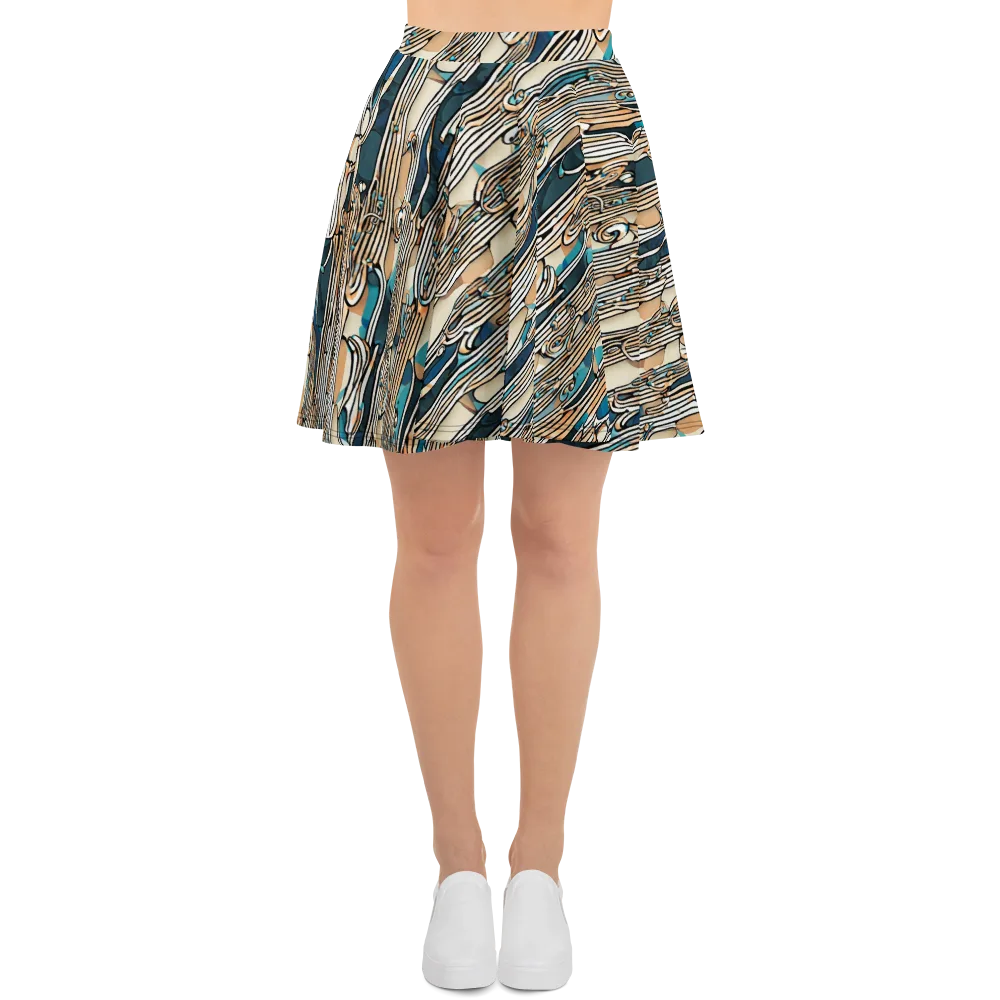 Cobalt Ribbons on Skater Skirt — Front