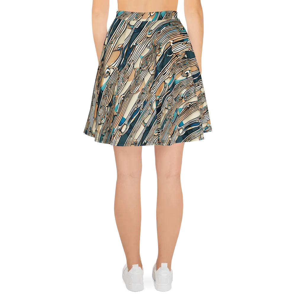 Cobalt Ribbons on Skater Skirt — Back