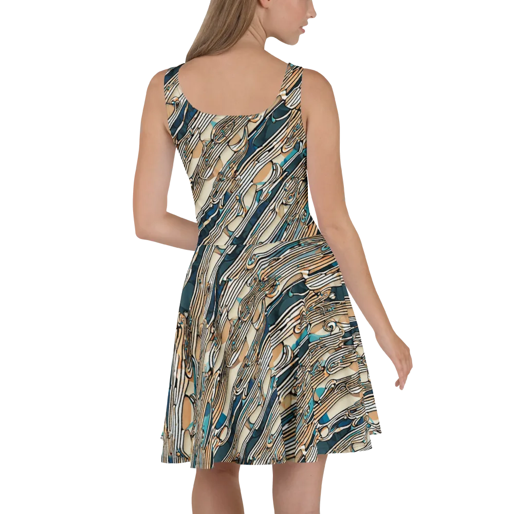 Cobalt Ribbons on Skater Dress — Back
