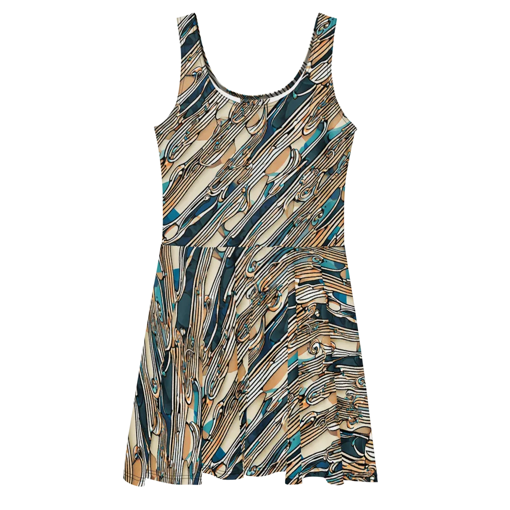 Cobalt Ribbons on Skater Dress — Front