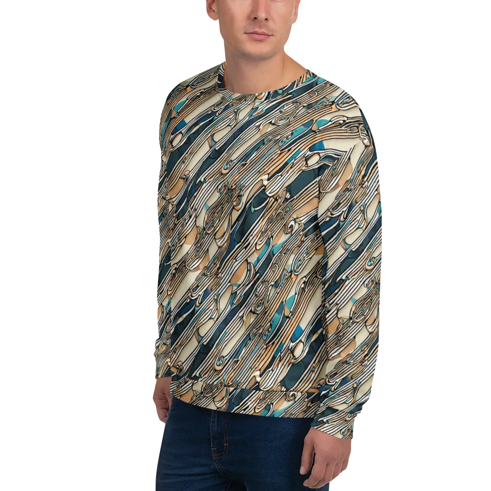 Cobalt Ribbons on Sweatshirt — Left Front