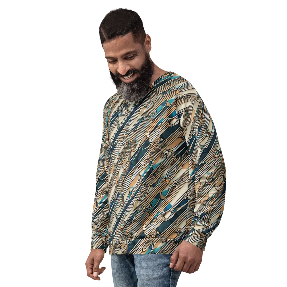 Cobalt Ribbons on Sweatshirt — Left Front