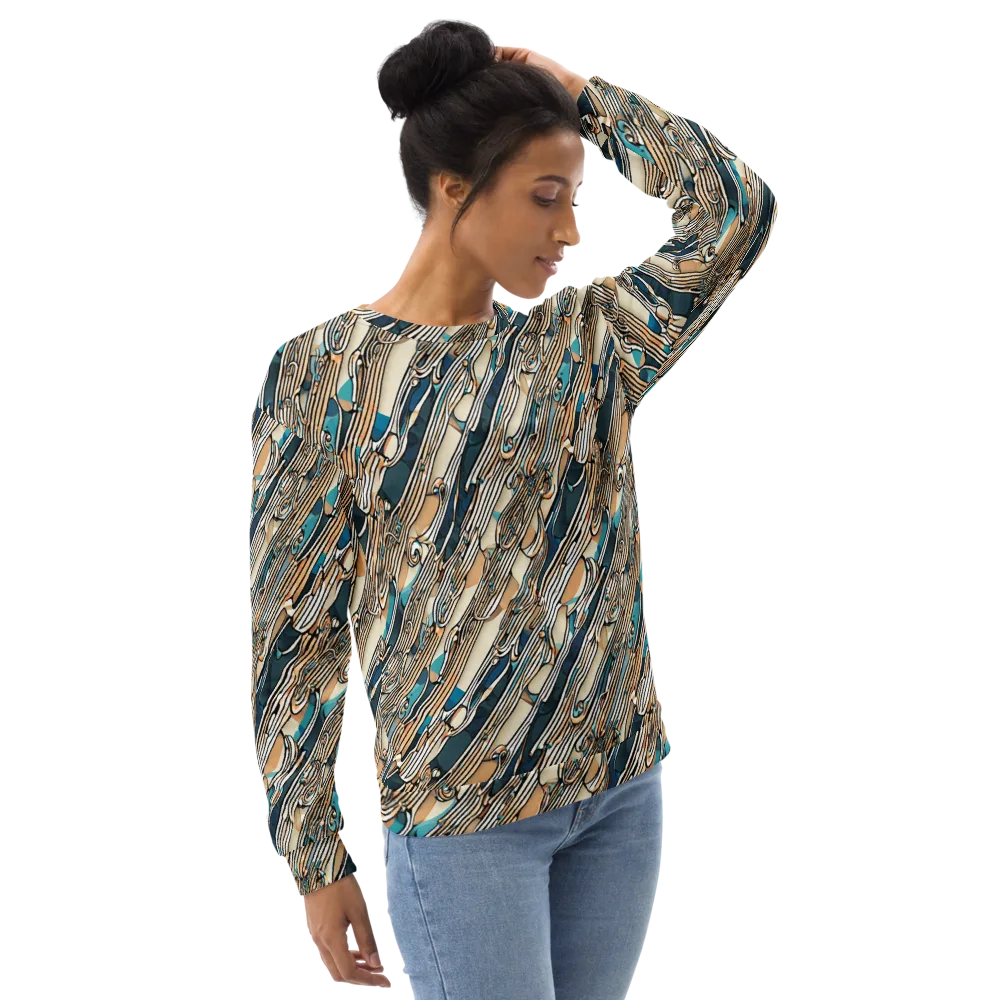 Cobalt Ribbons on Sweatshirt — Right Front