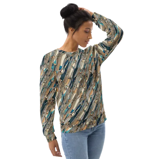 Cobalt Ribbons on a Sweatshirt
