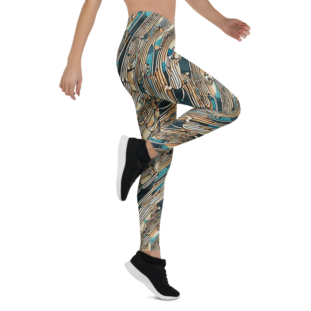 Cobalt Ribbons on Leggings — Right