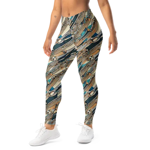 Cobalt Ribbons on a Leggings