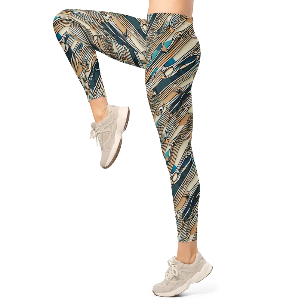 Cobalt Ribbons on Leggings — Left